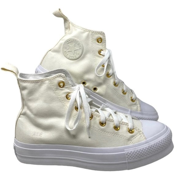 Converse Ctas Lift Casual Sneaker Platform White High Women Custom 172580C-WWWWG - Picture 1 of 10